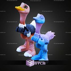 Super Basic STL Print in Place Flexi Ostrich