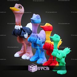 Super Basic STL Print in Place Flexi Ostrich