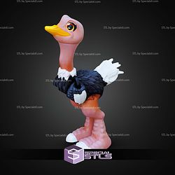 Super Basic STL Print in Place Flexi Ostrich