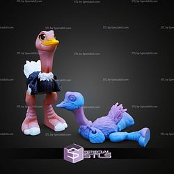 Super Basic STL Print in Place Flexi Ostrich