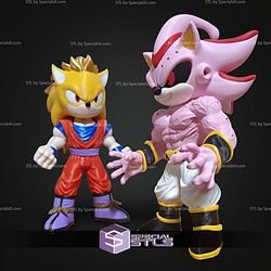 Super Basic STL Shadow Sonic Majin Buu Multipart