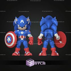 Super Basic STL Sonic Captain American Multipart