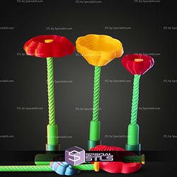 Super Basic STL Spiral Stick Fidget Flowers