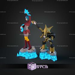 Sabrina And Alakazam Pokemon STL Files