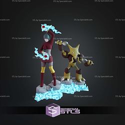 Sabrina And Alakazam Pokemon STL Files