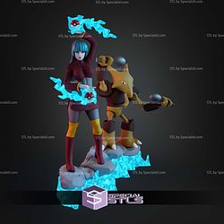 Sabrina And Alakazam Pokemon STL Files