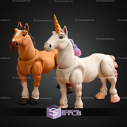 Basic STL Files Horse Unicorn Articulated