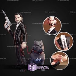 John Wick And His Pitbull No Ams STL Files
