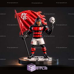 Mascote Flamengo Com Bandeira STL Files