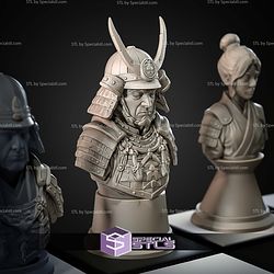 Mini Chess Figures Samurai STL Files