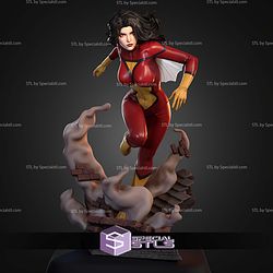 Spider Woman Action Pose STL Files