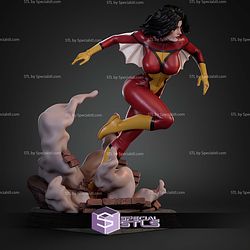 Spider Woman Action Pose STL Files
