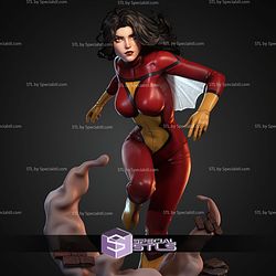 Spider Woman Action Pose STL Files