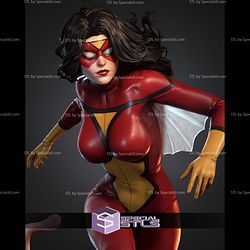 Spider Woman Action Pose STL Files