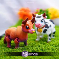 Super Basic STL Cute Flexi Cow Bull Articulated