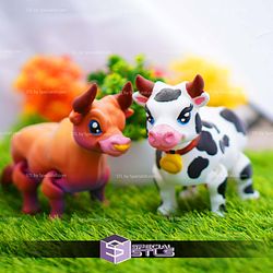 Super Basic STL Cute Flexi Cow Bull Articulated