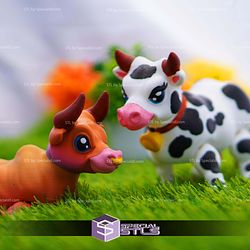 Super Basic STL Cute Flexi Cow Bull Articulated
