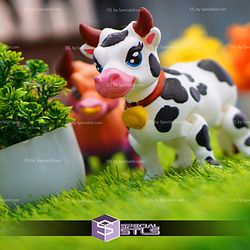 Super Basic STL Cute Flexi Cow Bull Articulated