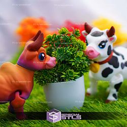 Super Basic STL Cute Flexi Cow Bull Articulated