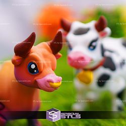 Super Basic STL Cute Flexi Cow Bull Articulated
