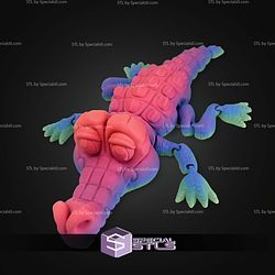 Super Basic STL Cute Flexi Crocodile Articulated