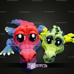 Super Basic STL Cute Flexi Crocodile Articulated