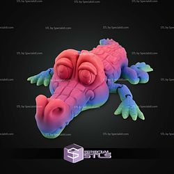 Super Basic STL Cute Flexi Crocodile Articulated
