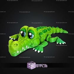Super Basic STL Cute Flexi Crocodile Articulated