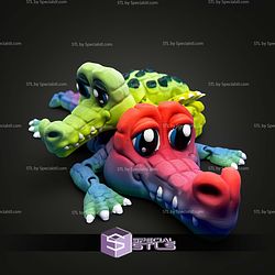 Super Basic STL Cute Flexi Crocodile Articulated