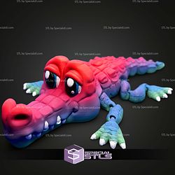 Super Basic STL Cute Flexi Crocodile Articulated