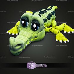 Super Basic STL Cute Flexi Crocodile Articulated