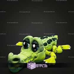 Super Basic STL Cute Flexi Crocodile Articulated