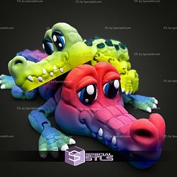 Super Basic STL Cute Flexi Crocodile Articulated