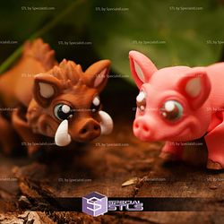 Super Basic STL Cute Flexi Pig And Boar Articulated