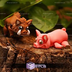 Super Basic STL Cute Flexi Pig And Boar Articulated