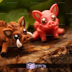 Super Basic STL Cute Flexi Pig And Boar Articulated