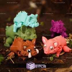 Super Basic STL Cute Flexi Pig And Boar Articulated