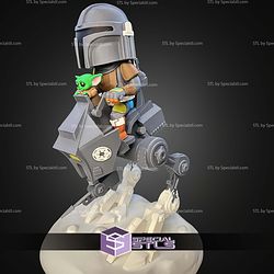 Chibi STL Collection Mandalorian and Grogu AT-RT