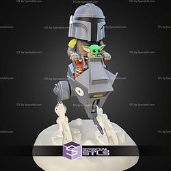 Chibi STL Collection Mandalorian and Grogu AT-RT