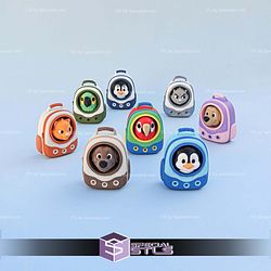 Backpack Buddies Cute Animal Clicker Keychains STL Files