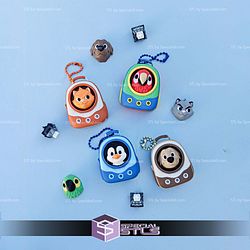 Backpack Buddies Cute Animal Clicker Keychains STL Files