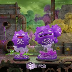 Basic Pokemon Collection Koffing Weezing STL Files
