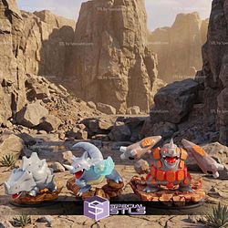 Basic Pokemon Collection Rhyhorn Rhydon Rhyperior STL Files