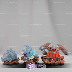 Basic Pokemon Collection Rhyhorn Rhydon Rhyperior STL Files