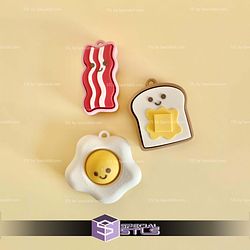 Breakfast Friends Clicker Keychain Fidget Toy Bundle STL Files