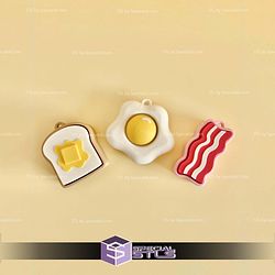 Breakfast Friends Clicker Keychain Fidget Toy Bundle STL Files