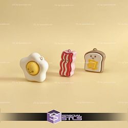 Breakfast Friends Clicker Keychain Fidget Toy Bundle STL Files