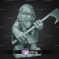 Chibi STL Collection LOTR Gimli with Axe
