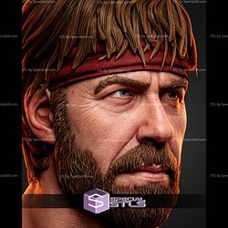 Chuck Norris Lone Wolf Bust 413mm STL Files