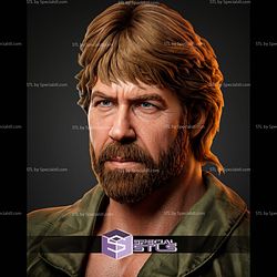 Chuck Norris Lone Wolf Bust 413mm STL Files